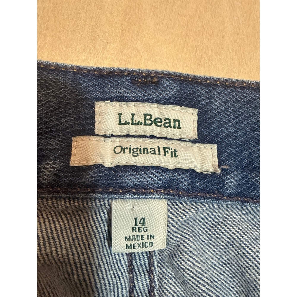 Vintage L.L.Bean Women's Jeans 14 Regular Original Fit Blue Denim Straight Leg - Picture 2 of 8